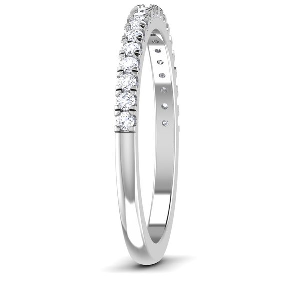 0.30 CTW Round Diamond Wedding Matching Band 14k Gold - Picture 3 of 5